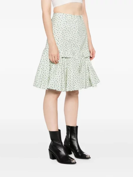Fustă midi Rokh cu model floral cu imagine până la genunchi