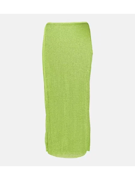 Spódnica midi Self-portrait do kolan zielona