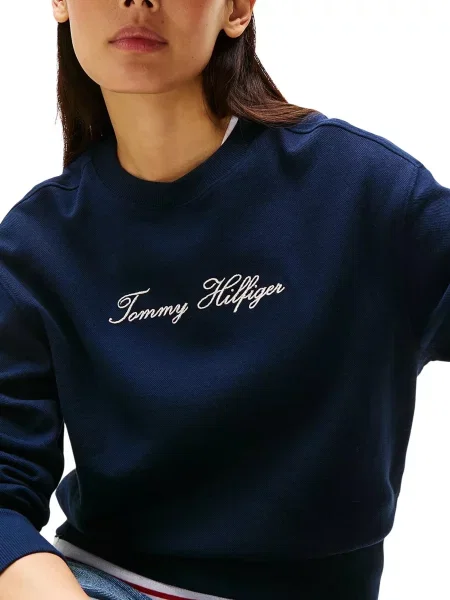 Tommy Hilfiger bluza granatowy z aplikacją niebieska