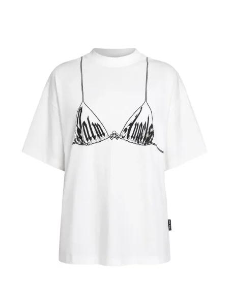 Tricou Palm Angels cu decolteu rotund alb