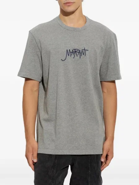 Tricou Marant cu broderie gri