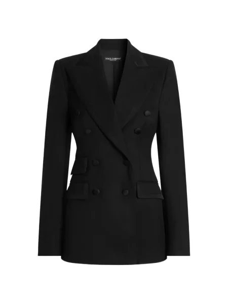 Geacă Dolce & Gabbana din țesătură twill cu două rânduri de nasturi negru