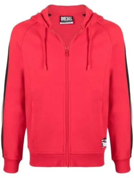 Majica s kapuljačom Diesel s printom crvena