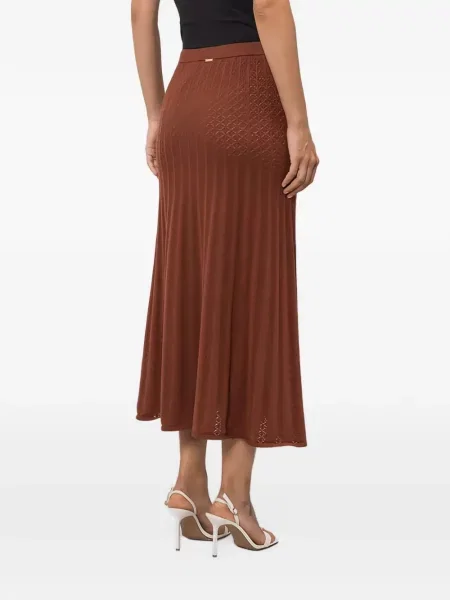 Fustă midi Twinset tricotate maro