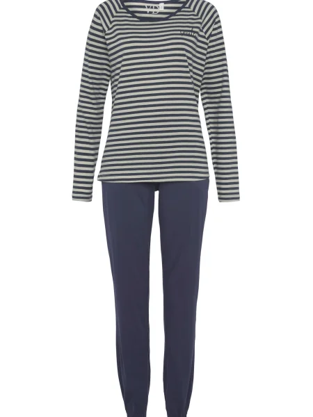 VIVANCE Pijama albastru marin alb