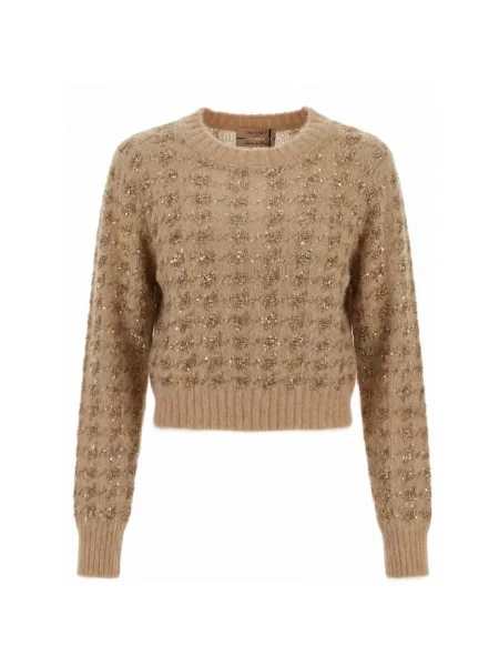 Sweter Twinset brązowy