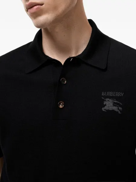 Μάλλινο polo Burberry μαύρο