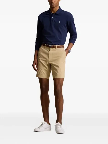 Πλεκτή μακρύς φόρεμα σε στυλ πουκάμισου Polo Ralph Lauren με halter λαιμόκοψη λευκό