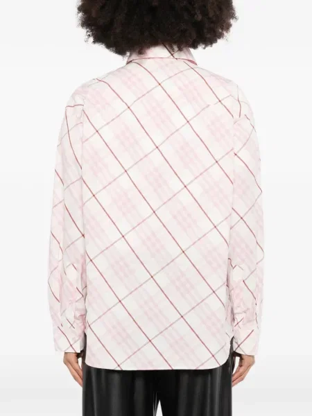 Cămașă Burberry în carouri roz