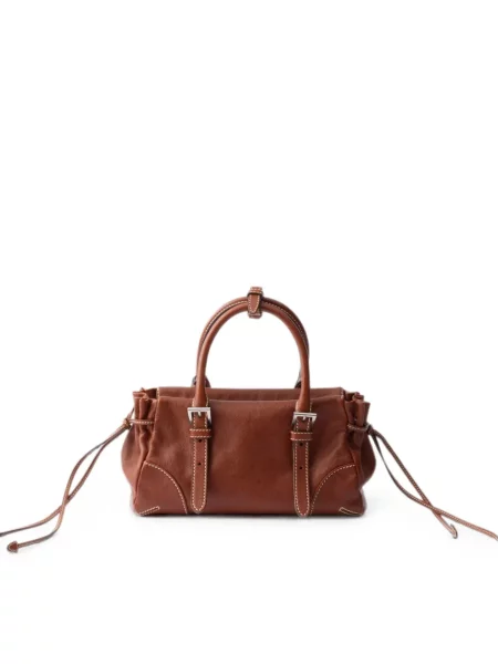 Geantă shopper Prada din piele maro