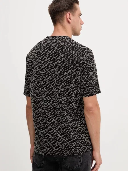 Armani Exchange tricou din cu imprimeu negru
