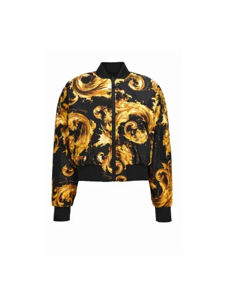 Kurtka jeansowa Versace Jeans Couture z nadrukiem czarna