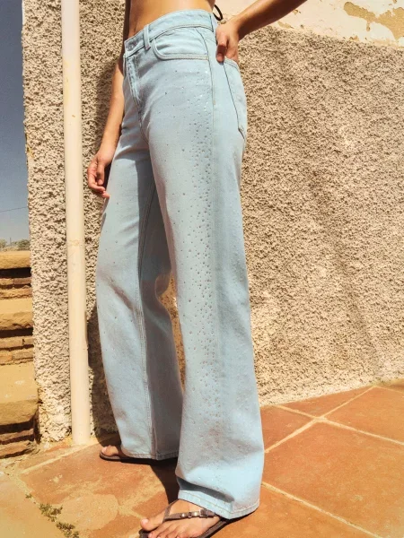 Bershka Jeans deschis / argintiu albastru