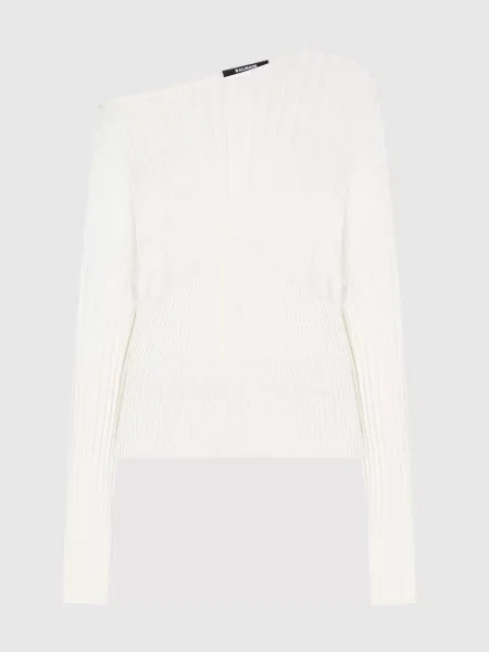 Джемпер в рубчик Balmain білий