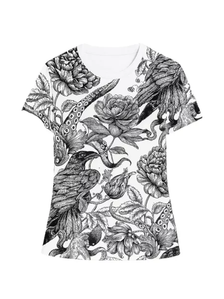 Tricou grafic John Richmond cu model floral cu imagine alb