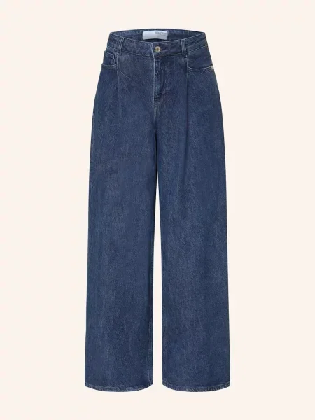 Selected Femme Wide Leg Džíny dark blue denim modré