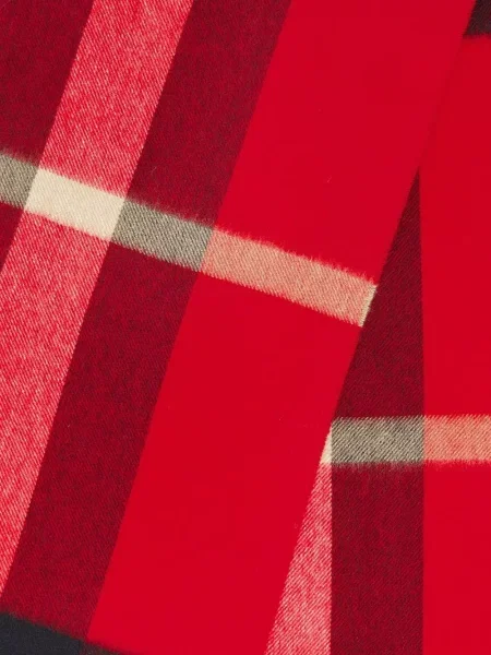Kostkovaný klasický šál Burberry s třásněmi červený