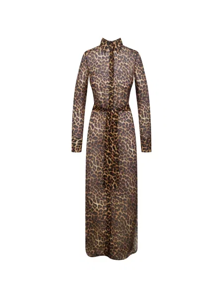 Rochie maxi Maison Close cu imagine cu model leopard maro