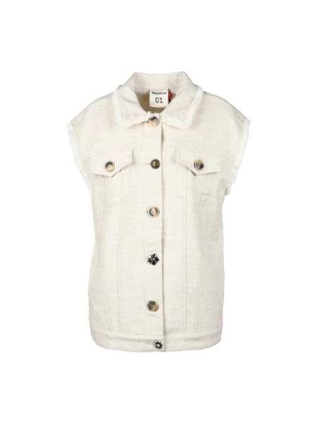 Dzianinowa kamizelka Semicouture beżowa