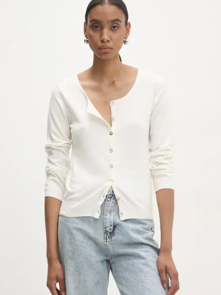 Жилетка Answear Lab от лека материя бяло