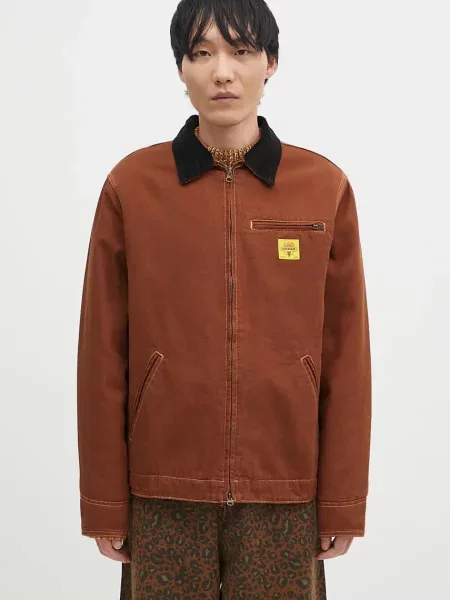 Яке тип риза от ICECREAM Canvas Lined Work преходен модел кафяво