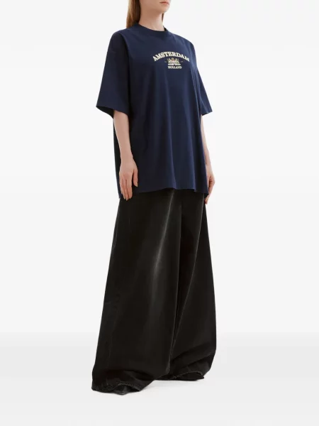 Tricou Vetements cu imagine albastru