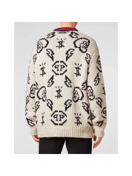 Sweter Philipp Plein wełniany beżowy