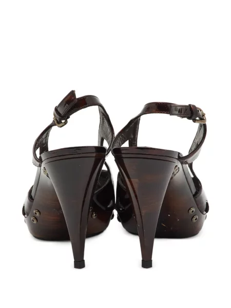 Bőr nyitott sarkú szandál Stuart Weitzman barna