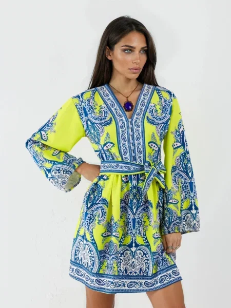 MSN Collection Šaty Mini citronově žlutá