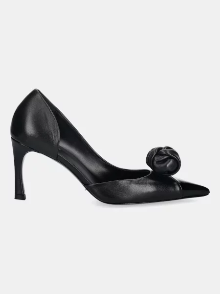 Rotate szpilki skórzane czarna