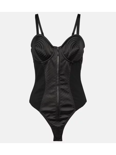 Body Jean Paul Gaultier din satin negru