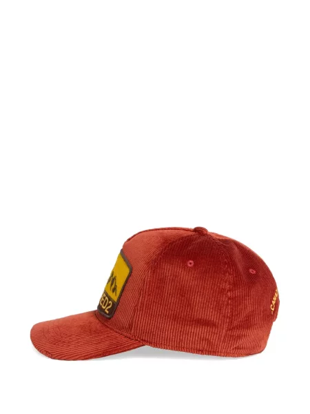 Șapcă Dsquared2 de catifea cord cu autograf maro
