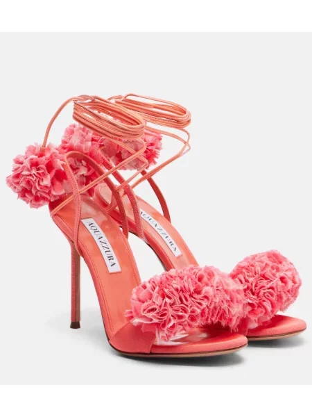 Usnjene sandali Aquazzura roza