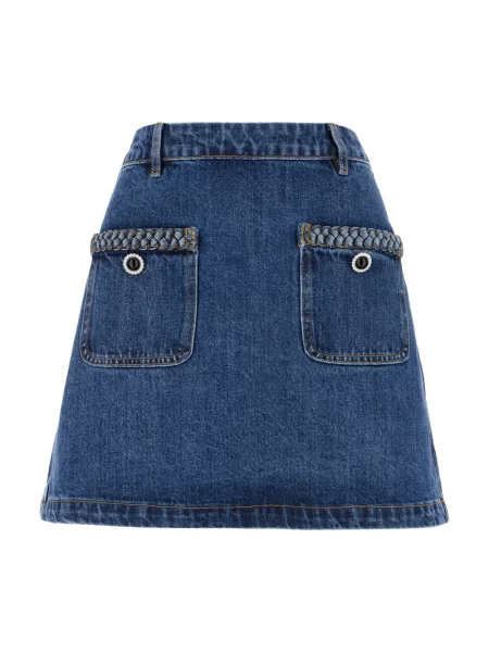 Mała mały spódnica jeansowa Self-portrait niebieska