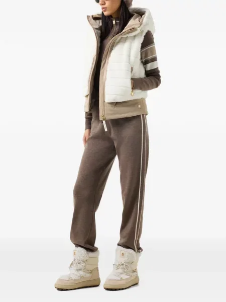 Pantaloni Bogner cu dungi tricotate maro