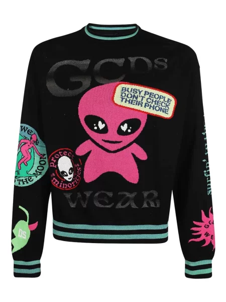 Mikina Gcds s kulatým výstřihem černá