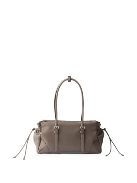 Geantă shopper Prada din piele gri