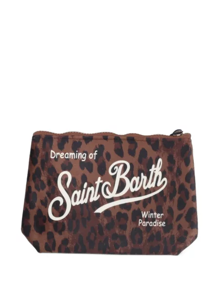 Geantă plic Mc2 Saint Barth cu imagine cu model leopard maro