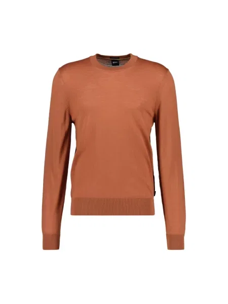 Sweter Boss wełniany klasyczny czerwony