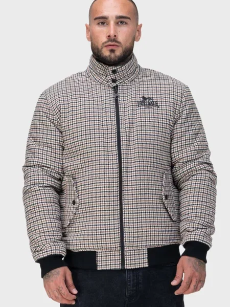 Клетчатый классический бомбер Lonsdale бежевый