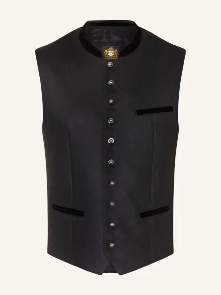 Hammerschmid Krojová Vesta Manuel Extra Slim Fit černá