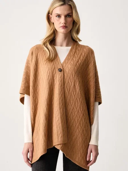 United Colors of Benetton poncho pentru femei cu lână maro