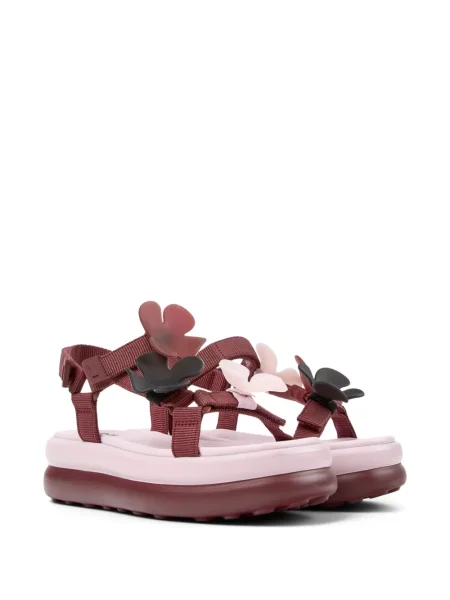 Sandale Camper cu model floral cu aplicații roșu