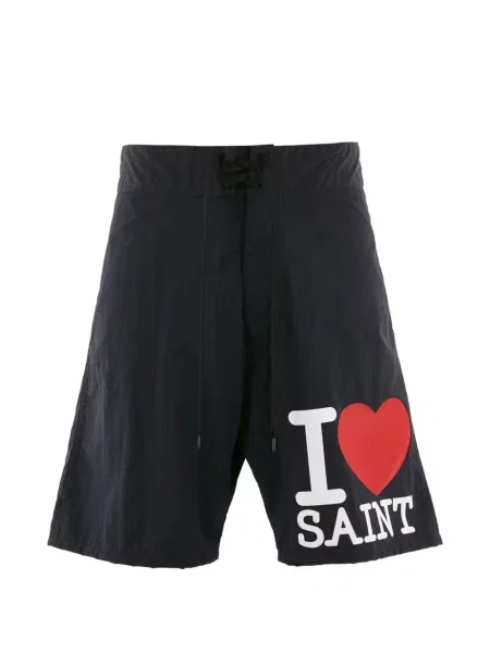 Pantaloni scurți Saint Mxxxxxx cu șireturi cu imagine din dantelă negru