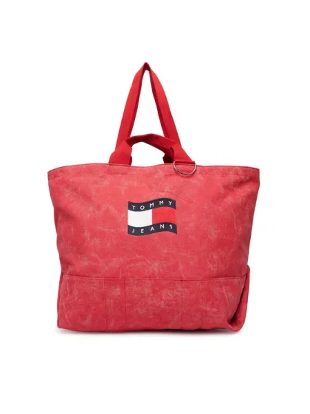 Tommy Jeans Kabelka Tjw Wave Flag Med Tote Koralová červená
