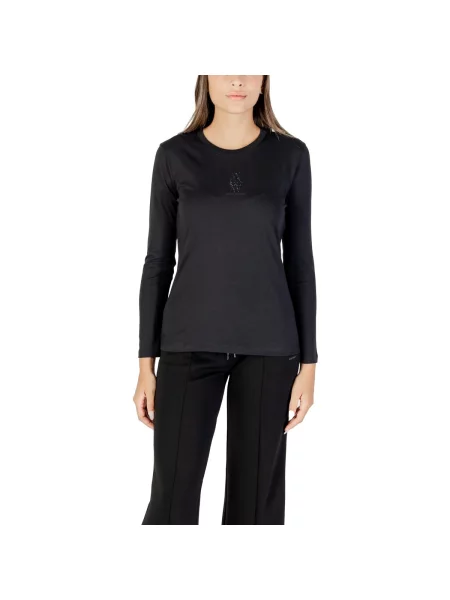 Tričko Eax s dlouhými rukávy černé