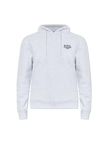 Bluza z kapturem A.p.c. z kapturem z logo szara