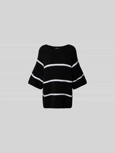 Sweter o kroju oversized z imitacji dzianiny Black Palms czarny