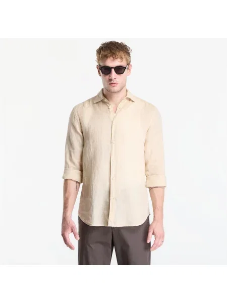 Πουκάμισο Saint Barth Pamplona Shirt Linen Beige L μπεζ
