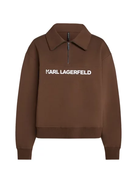 Hanorac cu fermoar Karl Lagerfeld cu imagine maro